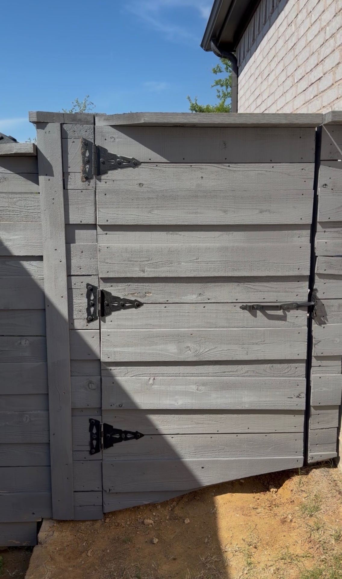 Custom cedar gate build — after