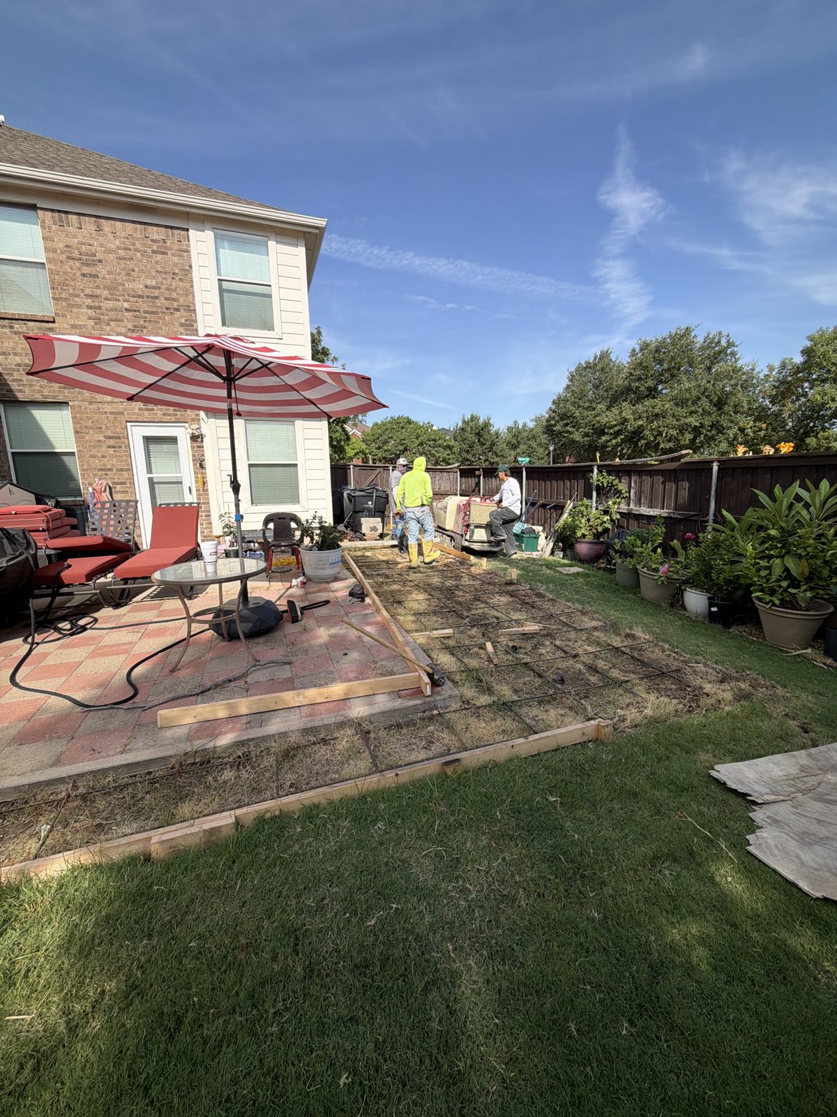 Concrete patio project — before
