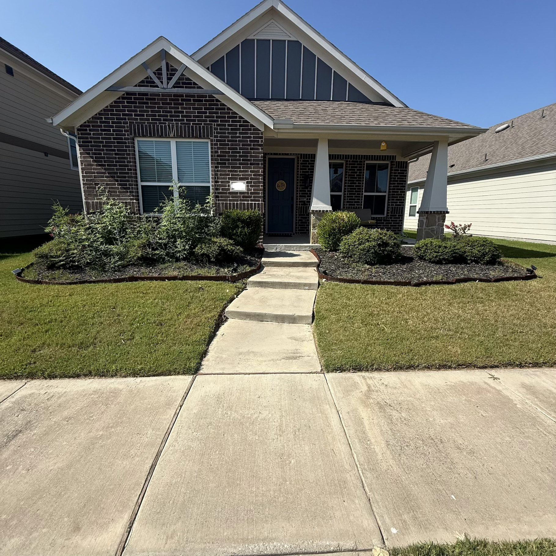 Front yard landscaping transformation — before