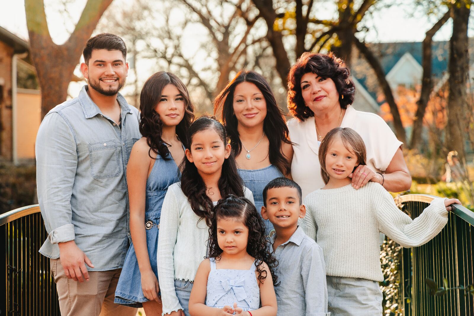 Angel Cerna, founder of A-Legacy Construction, with his wife and children